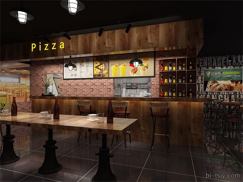 萨克斯披萨店870㎡|餐饮空间|